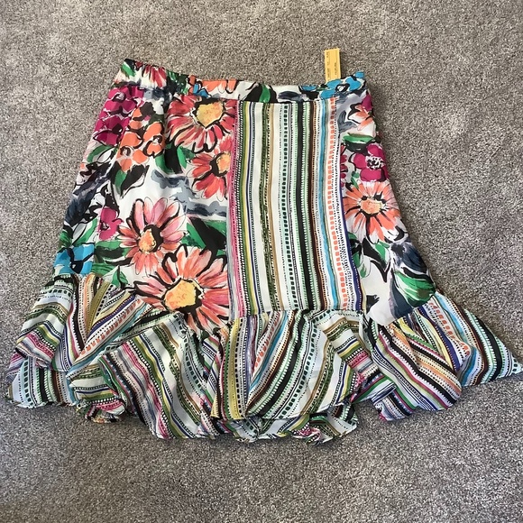Dresses & Skirts - Melissa Paige Floral and Striped Skirt Sz PL